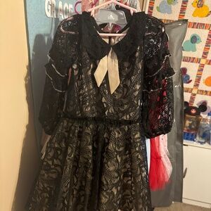 Joyfolie kids Mia Joy beautiful black and brown lace dress girls sz 6 fancy